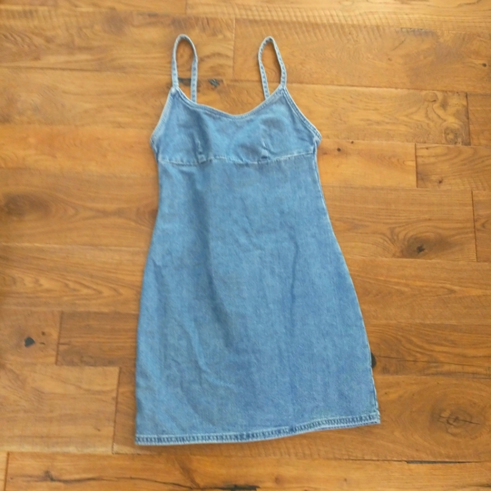 Billabong Light Blue Denim Strapless Slip Dress